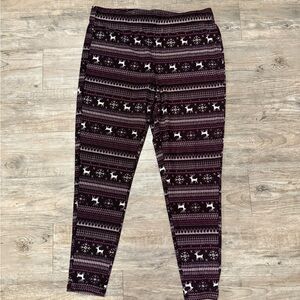 Maurices Women's Festive Patterned Leggings - Purple Reindeer